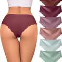 Womens Breathable Seamless Thong Panties No Show thongs Workout Thongs Women Comfortable Thong Underwear Sexy 6 Pack, Medium
