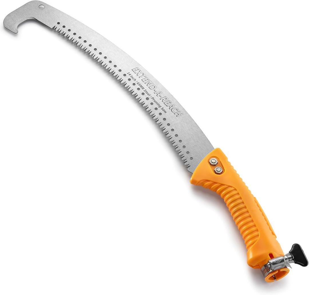 Pruning Manual Hand Saw // Hand Held or with Extension Manual Pole Saw for Tree Trimming // Fits All Extension Poles with Standard US Acme Thread // Tree Limb Hand Saw (Pole Sold Separately) (14" Blade)