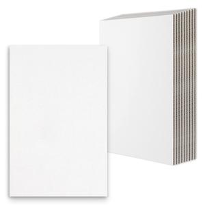 Golden State Art, 10 Pack 11x17 One-side White Corrugated Cardboard Sheets, Flat Cardboard Inserts Layer Pads for Mailing, Packaging or Art Crafts photo backing (1/8" Thick)