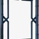 Bamboo-Look Solid Wood Window Pane Mirror 23" X 31" - Blue