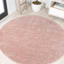 JONATHAN Y Haze Solid Low-Pile Pink 6' Round Indoor Area Rug, Coastal,Bohemian,Minimalist,Classic, Easy-Cleaning for Living Room,Bedroom,Kitchen,Pet Friendly,Non-Shedding (SEU100P-6R)