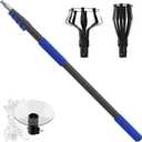 26FT Reach Light Bulb Changer for High Ceilings with Telescopic Extension Pole, 5-20Foot Light Bulb Extension Pole Changer with Baskets and Suction Cup for High Ceilings and Recessed Lights