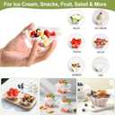 Clear Bowls, 100 PCS Ice Cream Cups, Christmas Candy Bowl, Small Disposable Clear Appetizer Serving Cup for Dessert Cake Snack Sundae Salad Nuts Snack for Party Favor Wedding Flower Shape (8OZ)