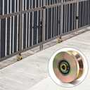 Goaste 2 Pack 4" Solid Slide V Groove Wheels, Heavy Duty Sliding Gate Casters, 1-3/4" Width Rolling Gate Wheels with Screw & Double Bearings for Industrial Machines Rail, Load Capacity 1000 Lbs