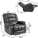 ERYE Lay Flat 160° Electric Power Lift Recliner Chair for Elderly with Massage and Heat, Modern Recliner&Armchair w/2 Remote Controls & Side Storage Pockets for Home Office Apartment Living Room, 33.5"