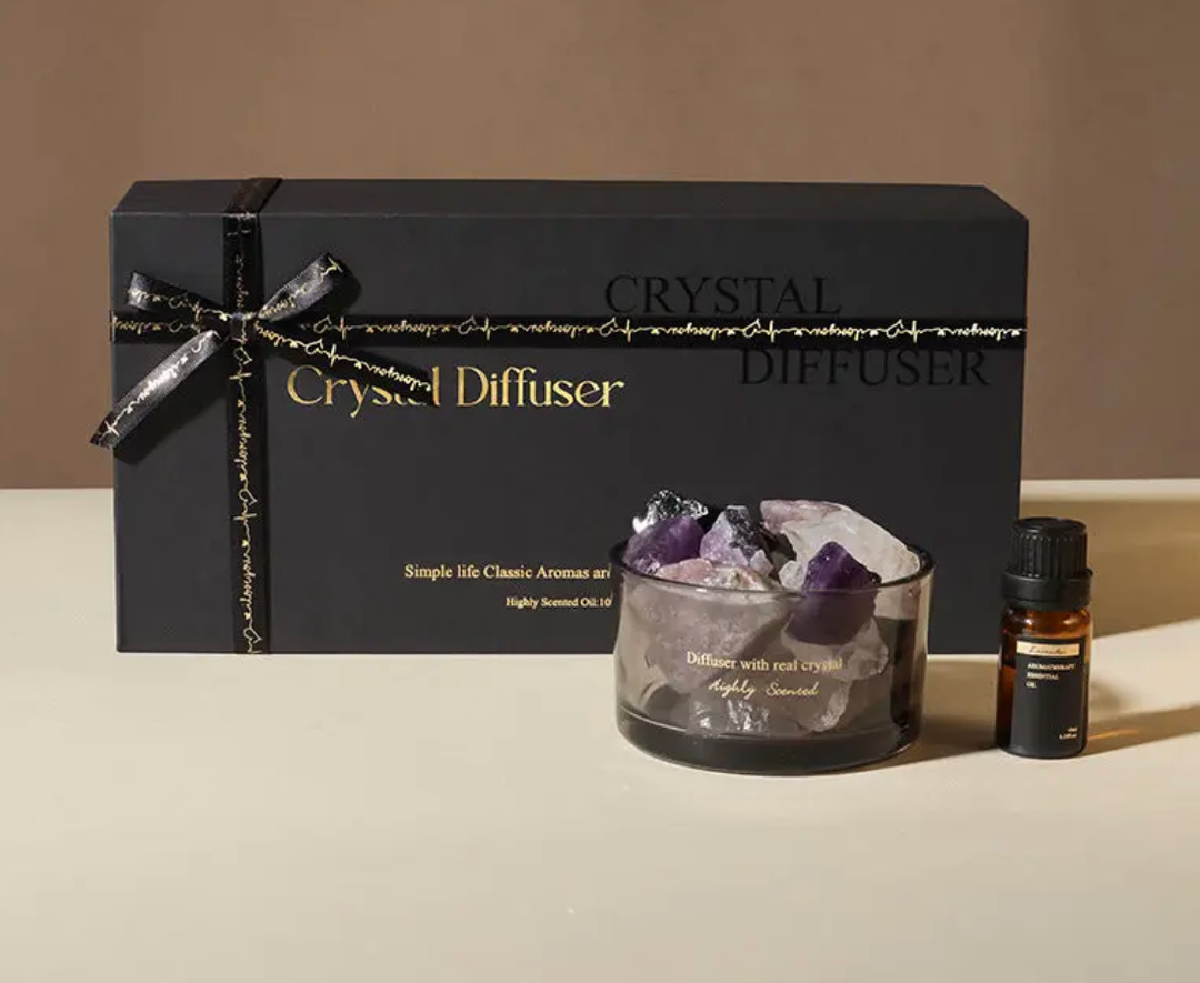 Natural Purifying Diffuser Crystal Gift Box with Essential oil