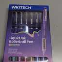 WRITECH Liquid Ink Rollerball Pens: 8ct Assorted Colors Extra Fine Point Tip 0.5mm Roller Ball Rolling Pen for Smooth Writing Coloring Drawing Journaling No Bleed & Smear &Smudge Multi Colored.