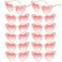 NACHLYNN 12 Pairs Heart Shaped Sunglasses Bachelorette Sunglasses Love Vintage Heart Glasses for Women Party Weddings (12, Pink)