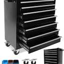 7-Drawer Rolling Tool Chest, Modular Tool Cabinet with Brake Casters & Removable Drawers, Workshop Toolbox Cart for Factory/Garage, Black