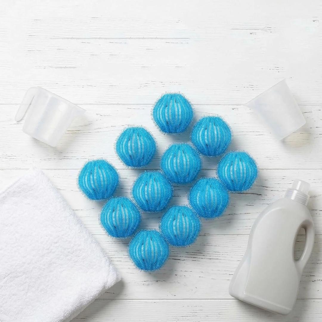 Pet Hair Remover for Laundry, Washing Machine Hair Catcher, Dryer Balls for Clothing Dog Cat Pet Fur Remover (Orange+Blue) (12, Blue)