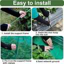 Garden Mesh Netting Kit 10 x 20 FT Garden Netting for Raised Beds with 6 Pcs Garden Hoops & 16 Pcs Garden Clips - Protect Your Climbing Plants, Vegetables, and Fruits from Animals and Birds