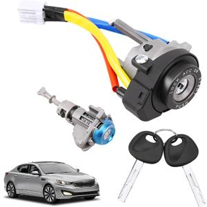 RAMATA 81970-2TA00 Ignition Lock Cylinder Start Switch with Keys, Left Driver Side Door Lock Cylinder, Compatible with 2011 2012 2013 2014 2015 Kia Optima 2013 2014 2015 2016 2017 Kia Rio
