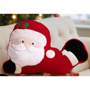 Lanpn Christmas Santa Throw Pillows Christmas Decoration Winter White Throw Pillow Soft Fleece Cute Throw Cushion for Sofa Bedroom Xmas Decor (03 Snowman & Santa)