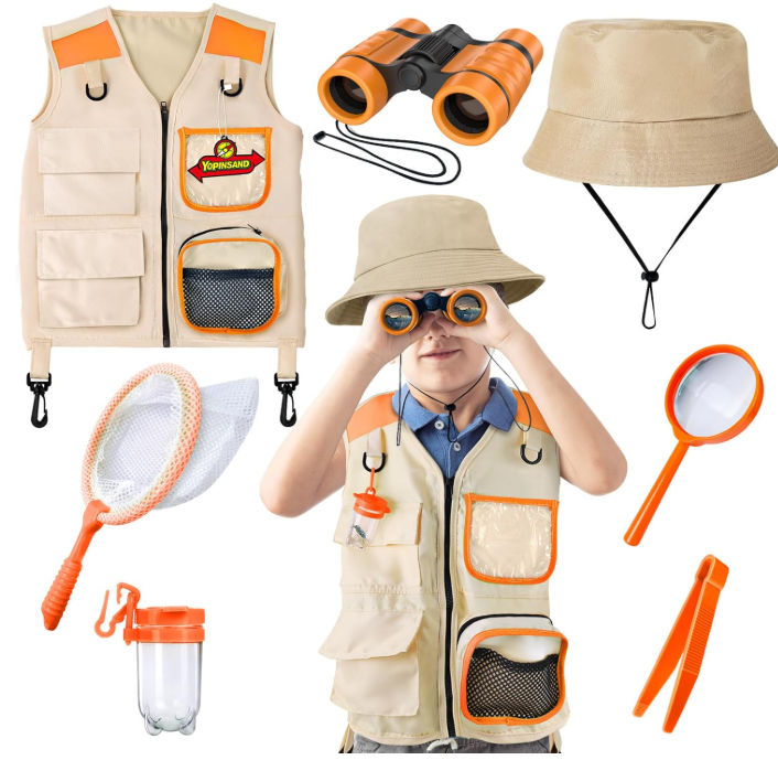 Kids Explorer Kit & Bug Catcher Kit, Kids Camping Gear for Kids, Outdoor Exploration Set with Vest & Hat, Ideal Outdoor Camping Adventure Toys for Ages 3 4 5 6 7 8 Boys Girls