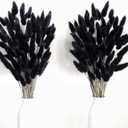 Bannifll 115 PCS Black Pampas Grass Bouquet, Boho Table Decor, Black Bunny Tails Dried Flowers, Dried Pampas Grass for Weddings, Home Decor, Rustic Parties, and Baby Shower Decorations