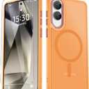 for Samsung Galaxy S25+ Plus Case, Matte Magnetic Phone Case with 1 Screen Protector, Support for Magsafe, Translucent Frosted Shockproof Protective Cover for Samsung Galaxy S25+ Plus, Black