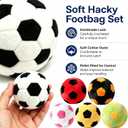 6 Pack Soft Plush Hackys Footbags, Sand Filled Durable Fleece Juggling Balls,Vibrant Color Sports Foot Bags for Kids Adults, Indoor Outdoor Play Coordination Training & Party Favors