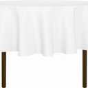 Sancua 60 Inch Round Tablecloth (Fits 20-48 Inch Tables), Water Resistant Spill Proof Washable Polyester Table Cloth Decorative Fabric Table Cover for Dining, Buffet Parties and Camping, White