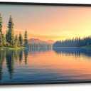 Large Lake Landscape Wall Art for Living Room, Nature Forest Canvas Oversized Wall Decor, River Scenery Framed Pictures Painting Print Artwork for Bedroom Office 60" L x 30" W