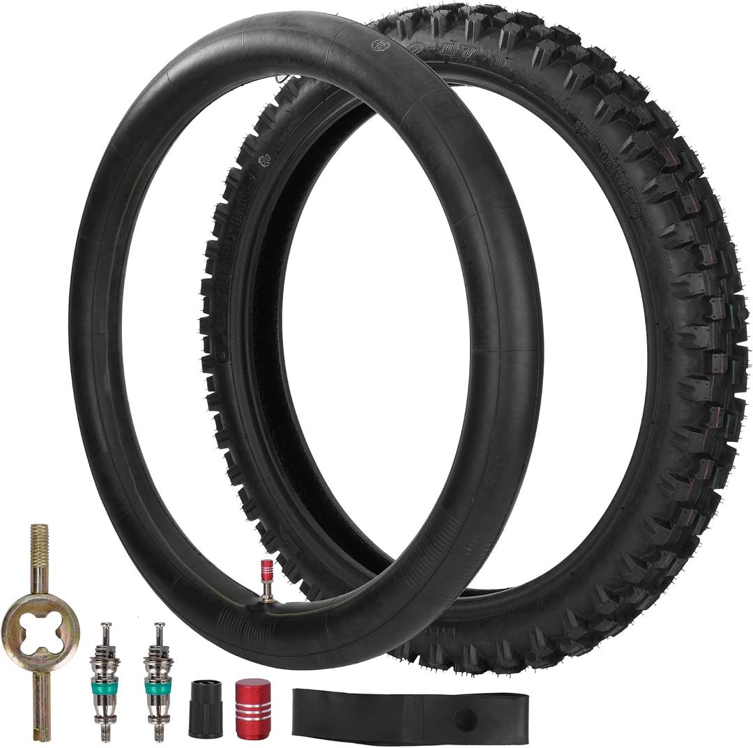 70/100-17 2.50/2.75-17 Motorcycle Tire and Inner Tube Off Road Fit for Coolster TaoTao 110cc 125cc 140cc QG-214 X-M125 125cc C70 CL70 CR80 CR80R CR80RB CRF80F CRF100F CRF125F CRF150R CT90 CT110 XR100R