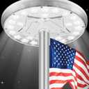 Flag Pole Light Solar Powered Top Mount, 25-Star Bright LEDs, Dusk-to-Dawn Flag Lighting, Flagpole Focused Light for 15-30 Ft Flagpoles, IP65 Waterproof Outdoors, Auto On/Off, Silver