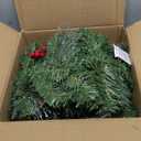 6 Ft by 10 Inch 30 LED Prelit Christmas Garland with Lights Timer 150 Snowy Bristle Pine Branches 8 Pinecone 56 Red Berry Battery Operated Xmas Decor for Home Indoor Outdoor Mantle Stairs Front Door