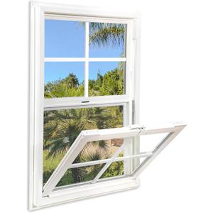 Vinyl Single Hung Window 24"x36", Double Pane Household Window
Insulated Soundproof Tempered Glass, Lower Tilt Sash Screen, Replacement Windows for House, Mobile Home & Shed, White
