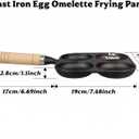 Cast Iron Egg Frying Pan 4 Hole, Omelette Pancake Pan, Fast Breakfast Pan for Eggs Pancakes Plett Crepes, Suitable for Gas Stove & Induction Cookware, Naturally Nonstick with Seasoning, 7.5inch