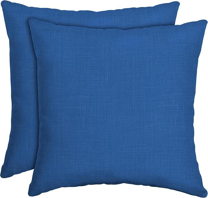 Arden Outdoor Toss Pillow, 2-Pack, 16x16, Cobalt Blue | Indoor/Outdoor Décor, Rain-Proof, Fade Resistant, Mold and Mildew Resistant