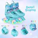 Roller Skates, Adjustable Roller Skates with Light up Wheels for Girls Boys Teens, Beginner & Advance | with Protective Gears and Carry Bag S- Little Kids (12C-2Y)
