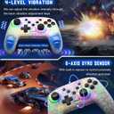 Gammeefy Switch Controller, Wireless Switch Pro Controller for Nintendo Switch/Lite/OLED, 9 Color Adjustable LED Switch Remote Compatible with PC/Android/IOS with Programmable Function (White)