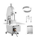 1500W Commercial Electric Meat and Bone Bandsaw, Stainless Steel Worktable 19.3" x 15", 0.167.9 Inch Cutting Thickness, Frozen Meat Cutter with 5 Saw Blades for Pork, Beef, Chicken, Fish