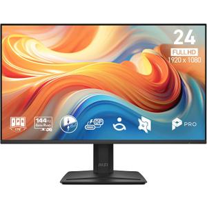 msi PRO MP242 E14C 24-inch IPS 1920 x 1080 (FHD) Office Monitor, 144Hz, Free-Sync, HDMI, USB C (15W Power Delivery), VESA Mountable, Tilt, Speaker, 4-Side Slim Bezel 1ms, Black