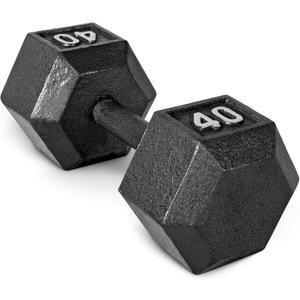 CAP Barbell Cast Iron Hex Dumbbell | Multiple Options,  40 LB DUMBBELL - Includes one 40 LB cast iron hex dumbbell for unilateral exercises, progressive loading, and home or gym strength training