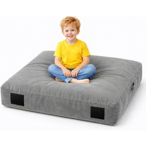 Crash Pad for Kids Sensory Autism Sensory Crash Pad & Crash Mat, Soft High Density Foam Landing Pad with Washable Velvet Cover & Handle for Indoor Play & Sensory Gym, Size 5 * 5 FT