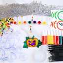 Winlyn 27 Sets Halloween Pumpkin Suncatchers Ornaments Decorations DIY Window Paint Art Suncatchers Craft Kits Jack-O'-Lantern Sun Catchers for Kids Classroom Activities Fall Halloween Art Project