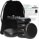 Maxdee Massage Stones Essential Hot Stones for Massage, 6 Large Hot Stones Massage Kit Hot Rocks Massage Stones for Professional or Home Spa, Foot Heater, Relaxing, Healing, Pain Relief, 2.75" (Black)