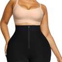 SHAPELLX Shapewear Tummy Control Fajas Colombianas Moldeadoras Butt Lifting Shapewear Shorts For Women With Zip Closure (Large, A0-black-zipper)