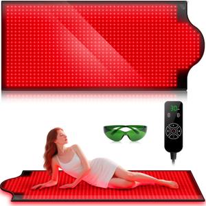 Red Light Therapy Mat for Body, 73"x 32" Red Light Therapy Blanket Red Near Infrared 660nm 850nm Full Body Pad, 1090 LEDs Infrared Light Therapy for Body for Pain Relief, Improved Sleep