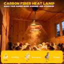 Chicken Heat Lamp Carbon Fiber Tube Brooder Heater Lamps for Chicks,Adjustable 2 Temperature Hanging Chicken Warmer for Livestock Dog Kennel,Cat House,Round 175W/350W
