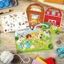 Sabary 12 Set Farm Animal Sticker Scene Include 12 Backgrounds 12 Sheets Self Adhesive Stickers for Kids Sunday School Crafts Decorations