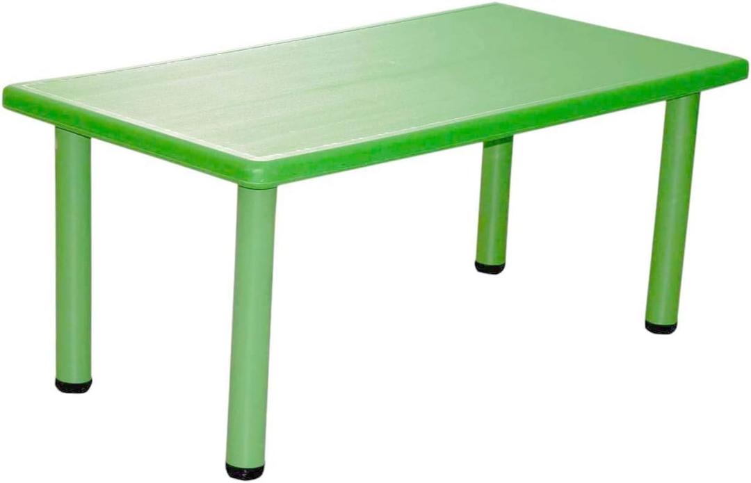 Rainbow Toys Children's table Kids Rectangular Table, Nursery Kindergarten Plastic Long Desk, for indoor and outdoor use (1 Table Color : Green, Size : 120x62x52cm)