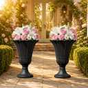 NicBex 24" Tall Urn Planters for Outdoor Plants Set of 2 - Black Petal, 23.62"H x 15.75"W x 19.69"D
