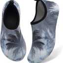 WateLves Water Shoes for Womens Mens Barefoot Quick-Dry Aqua Socks for Beach Swim Surf Yoga Exercise New Translucent Color Soles 38/39, Coconut Tree