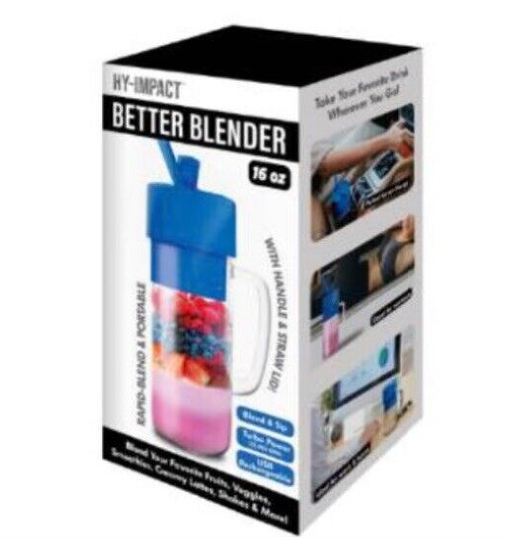 Hy-Impact Better Blender 16 Oz Cordless USB Rechargeable Turbo Power