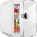 DUMOS 4L Mini Fridge 6-Can Thermoelectric Cooler & Warmer Compact 110V AC/12V DC Refrigerator for Skincare Drinks, and Food  Retro Style for Car, Office, Dorm, Bedroom, White