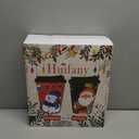 Huifany 16 oz Christmas Disposable Coffee Cups with Lids - 50 Pack, Leak Proof To Go Paper Cups, Holiday Party Cups for Hot Cocoa, Hot Chocolate, Xmas Dinner Home Celebrations