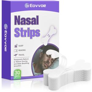 Nasal Strips for Snoring, 30 Pcs Nasal Strips, Relieve Nasal Congestion, Works Instantly, Comfortable Fit, Improved Airflow, Extra Strength Anti Snoring Solution