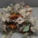 DearHouse 2 Pack Fall Maple Leaf Vine, 5.9Ft/Piece Hanging Garland White Autumn Foliage Thanksgiving Decor for Home Wedding Fireplace Party Christmas (White & Orange)