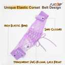 SUOSDEY Womens Lace-up Corset Belt Transparent PVC Lace Vintage Elastic Waist Belt for Dress (Purple)